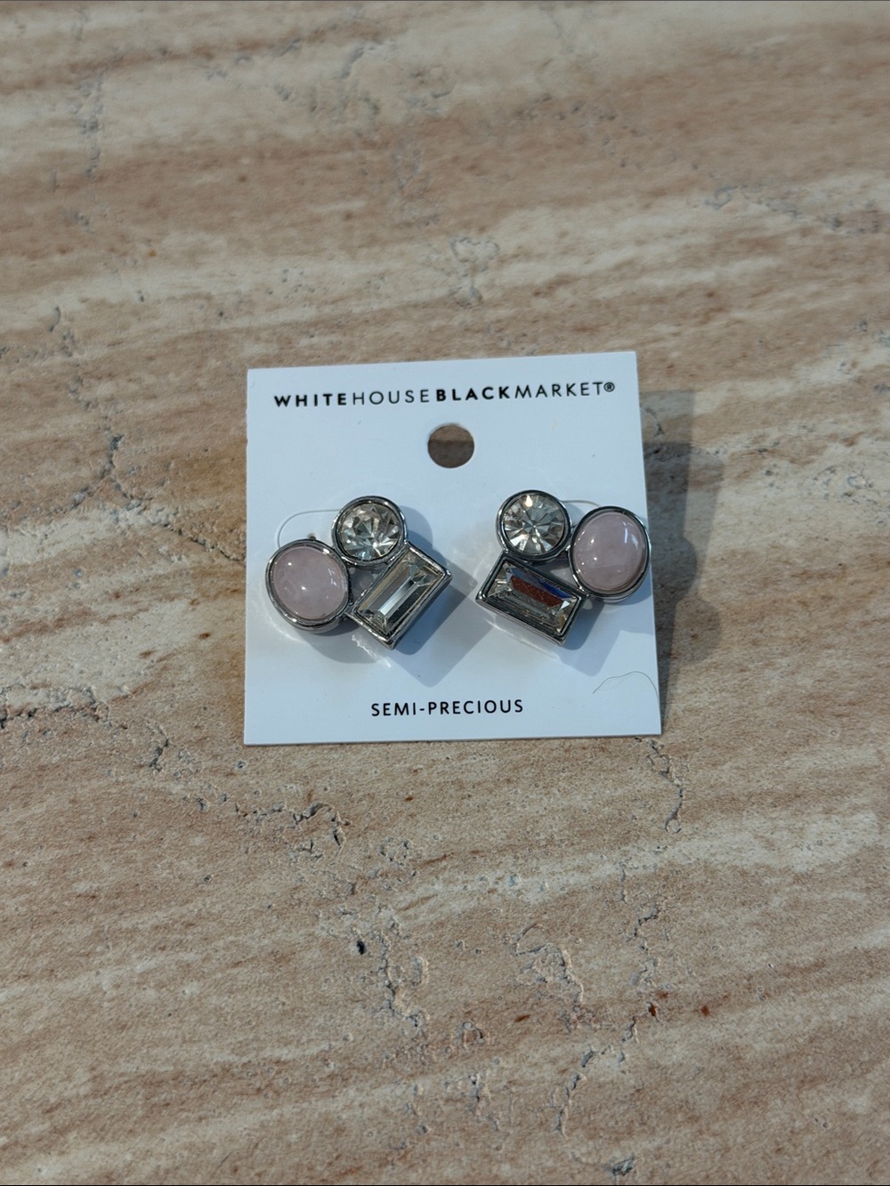 White House Black Market Pink Semi-Precious Stud Earrings